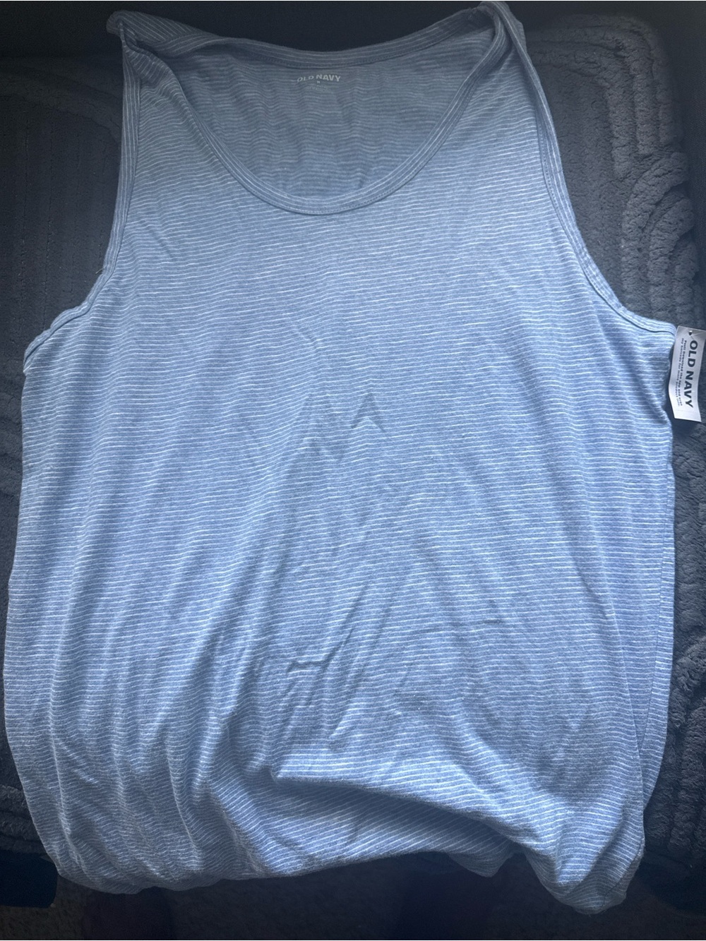 Old Navy Men’s Light Blue Striped Sleeveless Tank